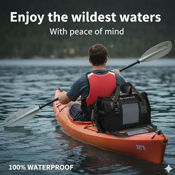 Earth Pak Waterproof Duffel Bag - Heavy Duty Motorcycle Dry Bag with Large Storage Space Perfect for Traveling, Camping, Kayaking, Fishing & Canoeing Bag 50L/70L/90L/120L Sizes-StrideForce Fitness