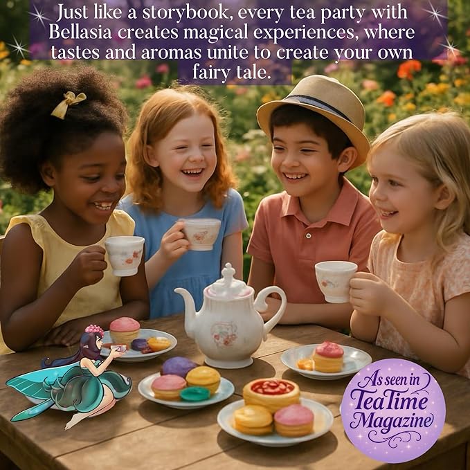 Bellasia Tea Peach Fantasy for Kids Using Real Fruit Pieces - Caffeine Free Herbal Tea Blend with Real Ingredients & Balanced Flavor- Add Loose Leaf Tea to Your Child’s Routine for A Fun & Tasty Drink. 20-25 Cups-StrideForce Fitness