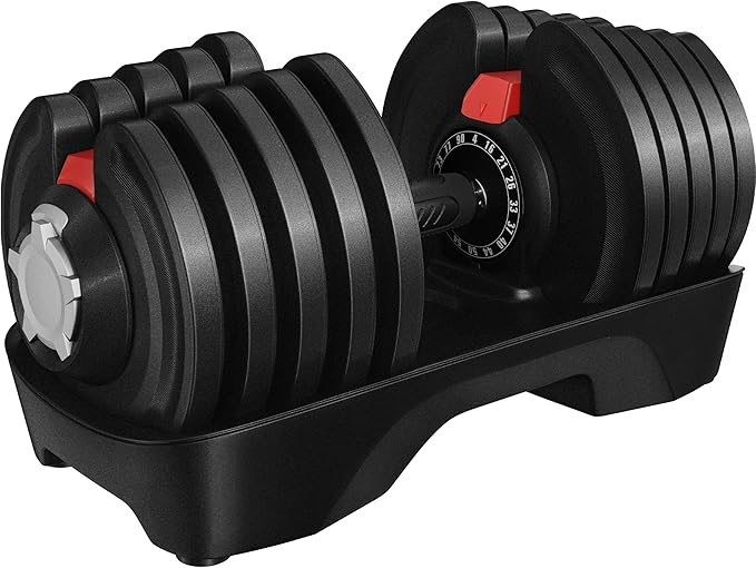 Yaheetech Adjustable Dumbbell Set 28/40/52.5/90LBS Adjustable Dumbbells Fast Adjust Dumbbell Weight Set with Anti-Slip Handle and Tray for Men/Women Home Gym Strength Training Equipment Single/Pair-StrideForce Fitness