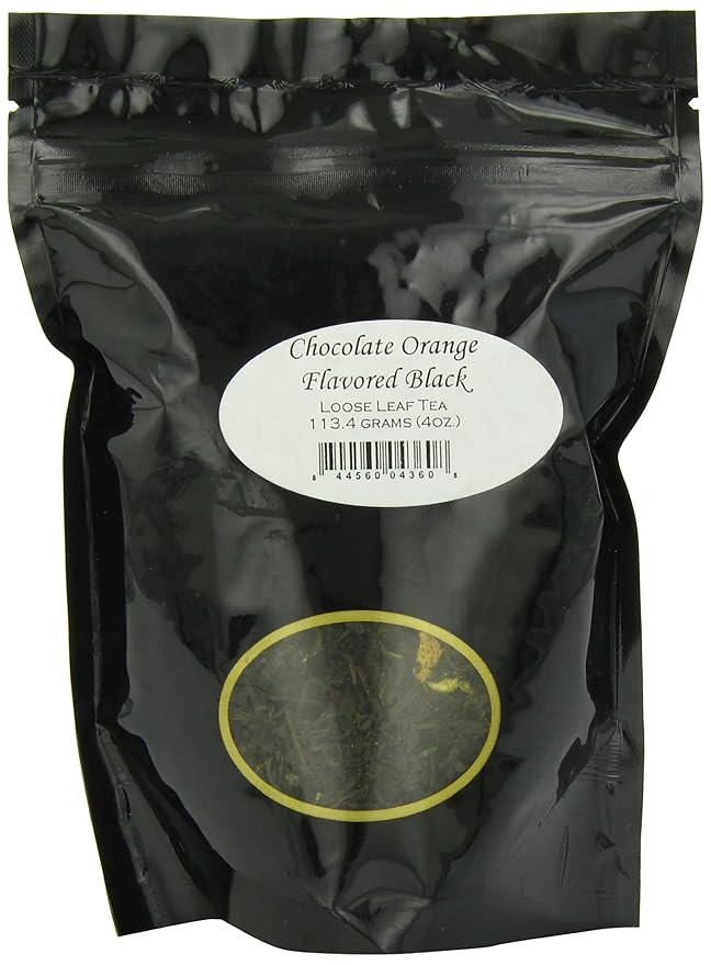Chocolate Orange Flavored Black Tea Pouches - 4oz | Loose Leaf Tea Blend | Rich Cocoa Notes | Natural Orange Essence | Bold Black Tea | Citrus Dessert Tea | Hot or Iced Brew Option-StrideForce Fitness