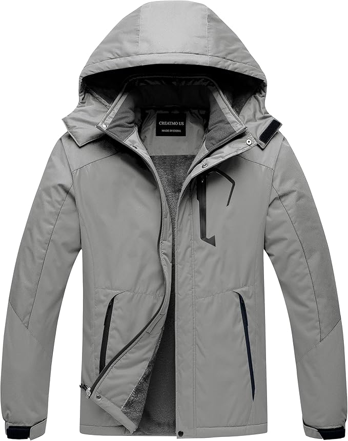 CREATMO US Men's Mountain Waterproof Ski Jacket - Windproof Snowboarding Warm Winter Coat Raincoat-StrideForce Fitness