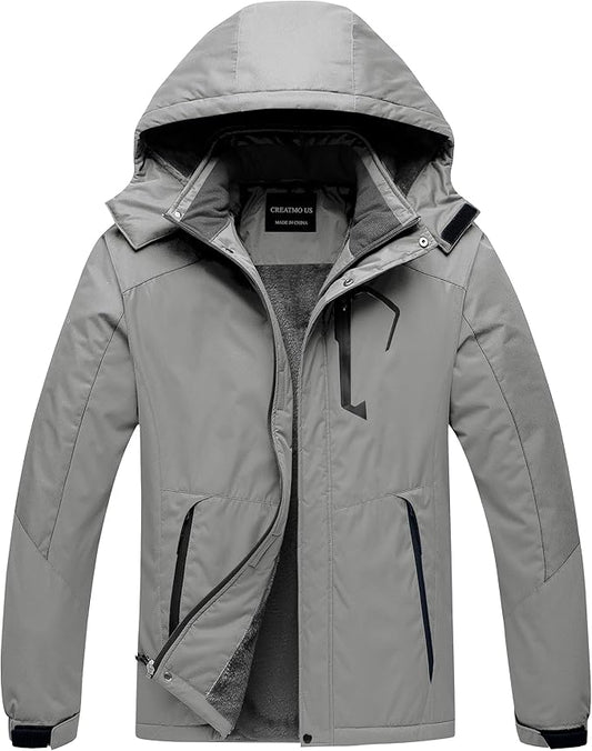 CREATMO US Men's Mountain Waterproof Ski Jacket - Windproof Snowboarding Warm Winter Coat Raincoat-StrideForce Fitness
