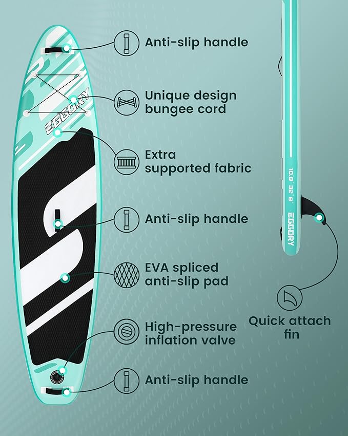 Inflatable Paddle Board,Stand Up Paddle Board Set, Extra Wide SUP Board with Removable Fin, Floating Paddle, Hand Pump, Waterproof Phone Pouch,Traveling Board-StrideForce Fitness