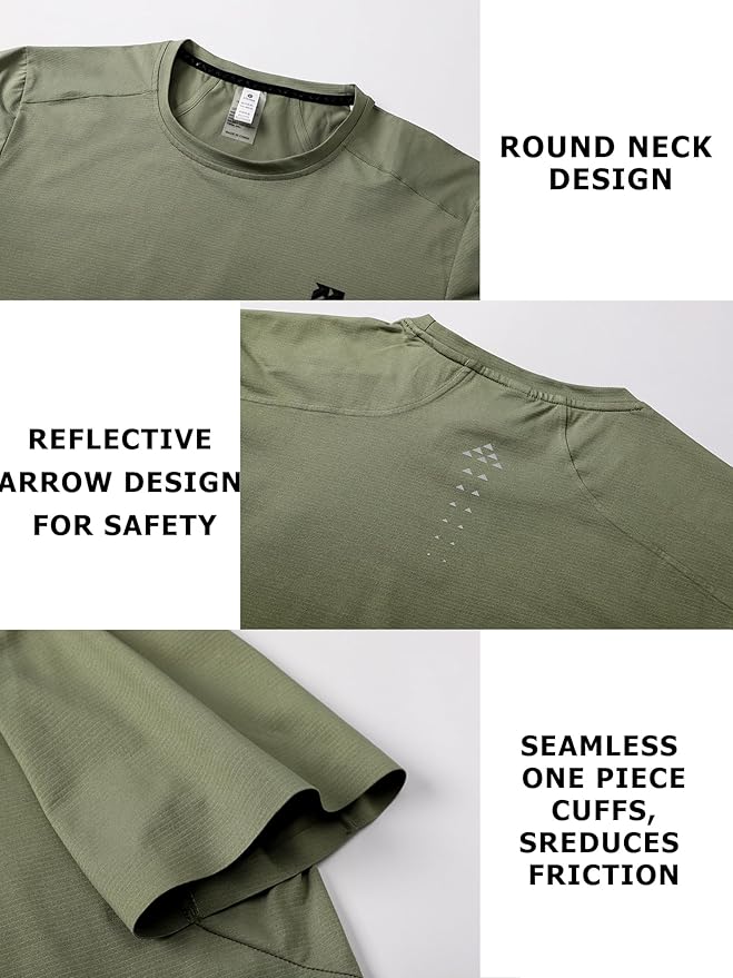 Mens Seamless Workout T-Shirts Lightweight Moisture Wicking Running Hiking Camping Tennis Pickleball Shirts for Men-StrideForce Fitness