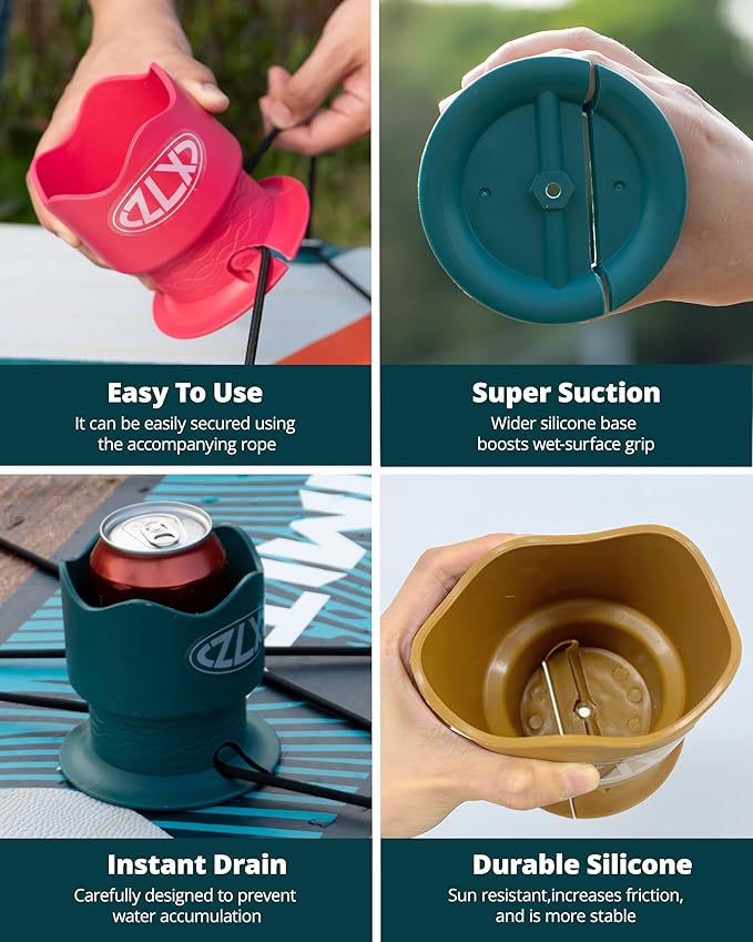 ZLX Cup Paddle Board Kayak Cup Holder, Stand Up Paddle Board Cup Holder Paddleboard Accessories Surfboards, Canoes Kayak Holder for Types of Cup Bottle Drink-StrideForce Fitness