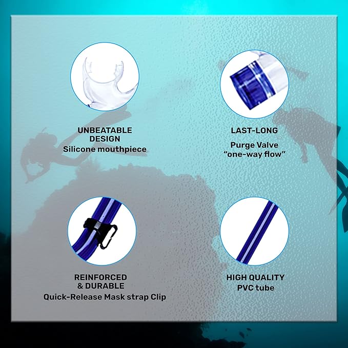 H2Odyssey SP-3 Neptune Childrens Snorkel - Kids Dry Snorkel with Silicone Mouthpiece-StrideForce Fitness