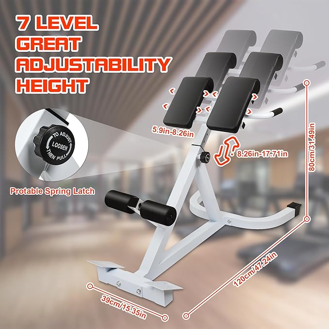 Roman Chair Hyperextension Bench - Adjustable Back Extension Machine for Home Gym, Core & Lower Back Workout, 250lbs Weight Capacity, Heavy Duty Steel Frame-StrideForce Fitness