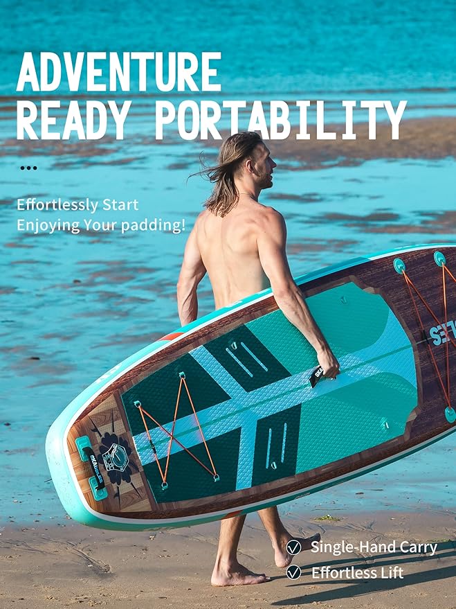 11' Inflatable Stand Up Paddle Board – Extra Wide SUP for Adults & Kids of All Skill Levels, Stable Paddleboard with Pump, Fins, Backpack, Accessories & Waterproof Phone Pouch-StrideForce Fitness