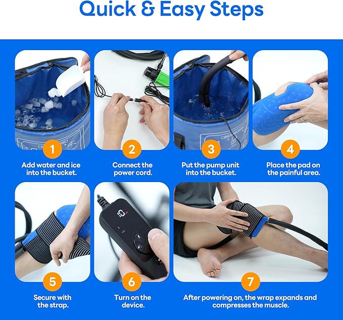 Ice Machine for Knee After Surgery, Cold Therapy Machine Portable Cooling Universal Cold Packs System for Pain Relief/Knee/Shoulder-StrideForce Fitness