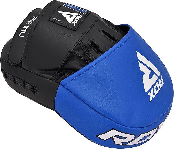 RDX Boxing Pads Focus Mitts, Maya Hide Leather Curved Hook and Jab Target Hand Pads, Great for MMA, Kickboxing, Martial Arts, Muay Thai, Karate Training, Padded Punching, Coaching Strike Shield-StrideForce Fitness