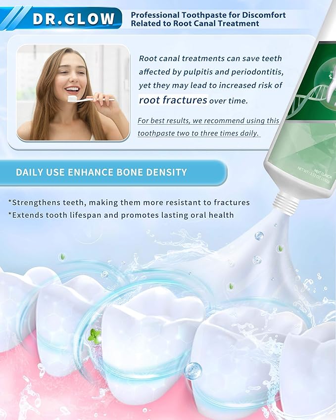Toothpaste Repair Root Canal Discomforts, Avoid Root Canal Therapy Tooth Repair Hydroxyapatite Toothpaste, Teeth Care Sensitive Toothpaste for Adults Remineralizing Toothpaste Fluoride Free