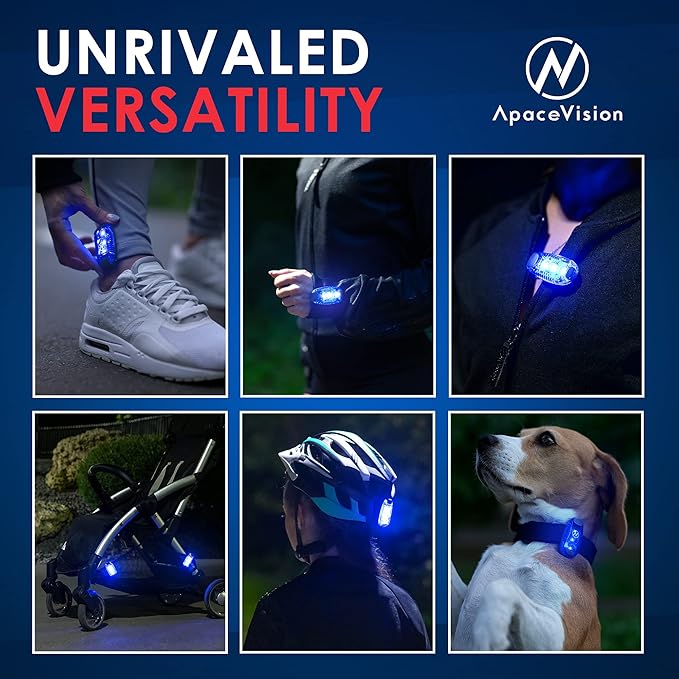 LED Safety Light (2 Pack) - Clip On Strobe/Running Lights for Runners, Dog, Bike, Walking, Boat, Kayak, Stroller and More - High Visibility Accessories for Your Reflective Gear, Bicycle-StrideForce Fitness