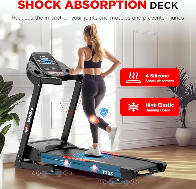 Treadmill with 15% Auto Incline, 300 LBS Capacity and 10 MPH Max Speed, 4.0HP Folding Treadmills for Home Features 18'' x 50'' Belt, Bluetooth, APP, 64 Preset Programs and 3 Countdown Modes-StrideForce Fitness