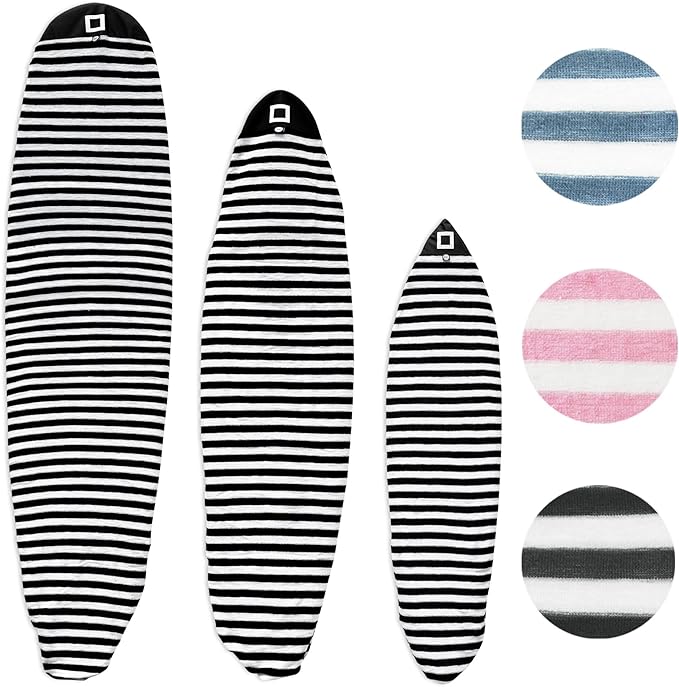 Surf Squared Surfboard Sock Cover and Paddleboard Cover - Lightweight Stretch Protective Surfboard Bag - Surfing Accessories - Shortboard, Longboard, Hybrid, Wakesurf, Standup Paddleboard SUP-StrideForce Fitness