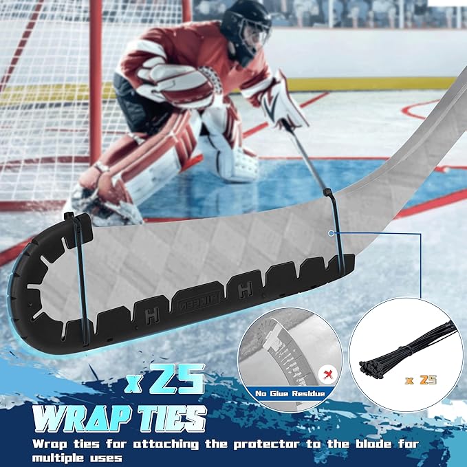 Hikeen Stick Blade Protector with 25 Wrap Ties,Wear-Resistant Hockey Blade Guard for Off Ice Training, Street Hockey, Universal Ice Hockey Traning Fit Kids, Intermediate, Senior Sticks-StrideForce Fitness
