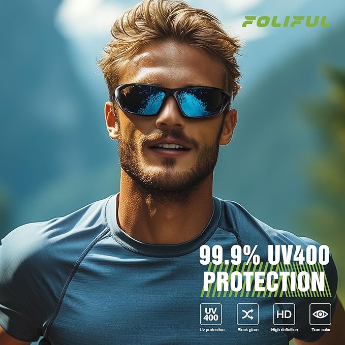 3 Pack Polarized Sports Sunglasses for Men, Mens Sunglasses Wrap Around UV400 Protection for Cycling Fishing Driving-StrideForce Fitness