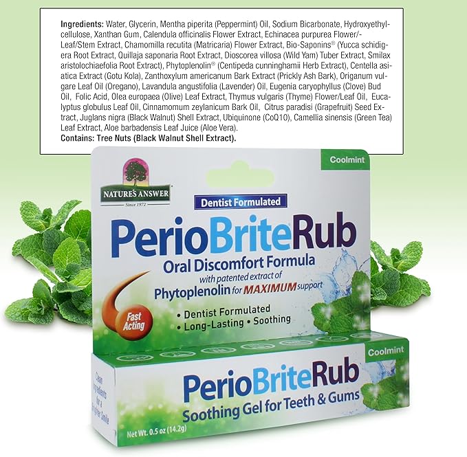 Nature's Answer Periorub Topical Rub, 0.5 oz (Pack of 3) | Dentist Formulated Soothing Gel for Teeth and Gums