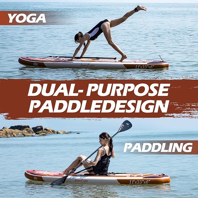InnoExpo 11' Inflatable Stand Up Paddle Boards with Premium Accessories, Wide Stable SUP Paddle Board Design, Non-Slip Comfort Deck for Youth & Adults-StrideForce Fitness