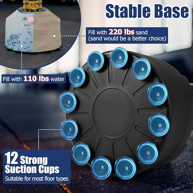 GYMAX Punching Bag, 68” Freestanding Boxing Bags with Gloves & Suction Cup Base, 220lbs Filled Punching Bag Stand for Adults, Kickboxing Bag for MMA Muay Thai Fitness-StrideForce Fitness