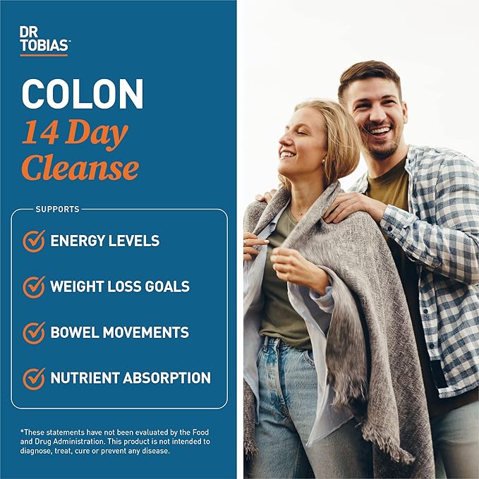 Dr. Tobias Colon 14 Day Cleanse, Advanced Gut Cleanse Detox for Women & Men with Cascara Sagrada, Psyllium Husk, Senna Leaf & Probiotics, Non-GMO Colon Cleanse, 2 Bottles of 28 Capsules (1-2 Daily)-StrideForce Fitness