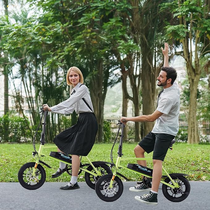 Winado Electric Bike for Adults, 14" Folding Electric Bicycle 450W Motor with Dual Disc Brakes, Max Range 25Miles(Pedal-Assist) & Speed 15.5MPH, Foldable Commuter City Ebike for Adults/Teens-StrideForce Fitness