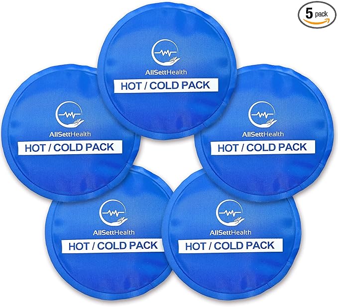 Reusable Round Hot and Cold Gel Ice Packs for Injuries | Cold Compress, Ice Pack, Cold Pack, Gel ice Pack, Cold Packs for Injuries | 5 Pack-StrideForce Fitness
