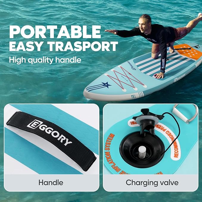 Inflatable Paddle Board,Stand Up Paddle Board Set, Extra Wide SUP Board with Removable Fin, Floating Paddle, Hand Pump, Waterproof Phone Pouch,Traveling Board-StrideForce Fitness