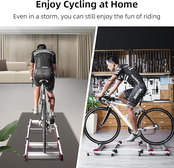 ROCKBROS Bike Rollers Adjustable Bike Trainer Stand Foldable Indoor Cycling Bicycle Roller with Resistance for MTB Road Bike Exercise-StrideForce Fitness