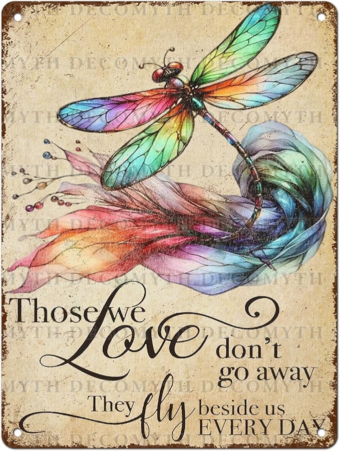 Vintage Tin Sign Those We Love Don't Go Away They Fly Belive Us Every Day Tin Sign for Home Farm Outdoor Bathroom Restaurant Cafes Bars Club Kitchen Garage Art Wall Decor 12 * 16inch-StrideForce Fitness