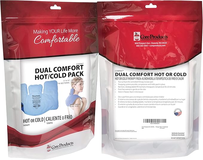 Core Products Dual Comfort CorPak - Reusable hot/Cold Pack for Knee, Back, Shoulder, or Ankle Pain; Use hot or Cold; Made in USA - Size: 11" x 15"-StrideForce Fitness