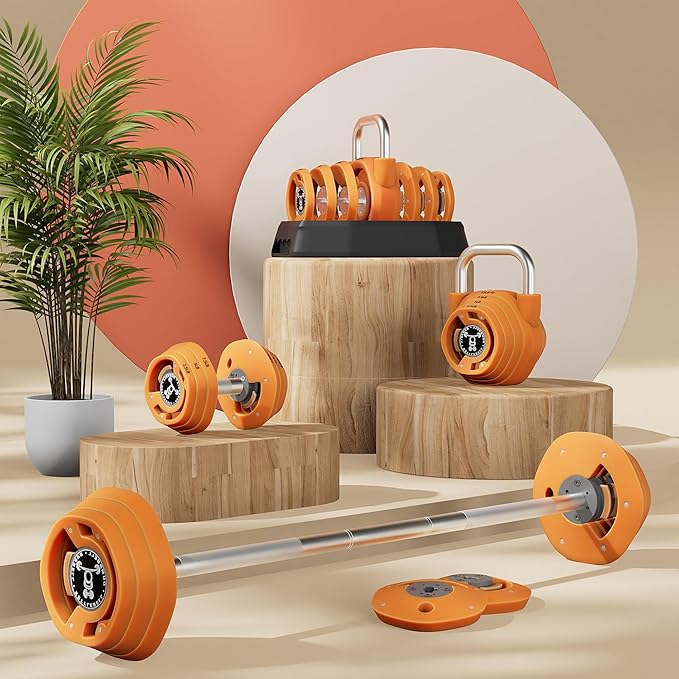 SKOK 25/55 lbs Pair Adjustable Dumbbells Set, Adjustable Weights Dumbbells Set for Men and Women with Anti-Slip Fast Adjust Weight by Turning Handle,Black Dumbbell with Tray-StrideForce Fitness