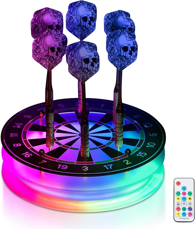 Light Up Dart Holder, Acrylic Dart Holder with Multiple Color Modes and Brightness Adjustment Function with Remote Control, Birthday Christmas Dart Gifts for Men or Darts Enthusiasts-StrideForce Fitness