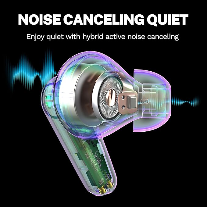 JLab Go Pods ANC True Wireless Bluetooth Earbuds & Charging Case, Hybrid Active Noise canceling + Be Aware for Safe Listening, 26+ Hours Total Playtime, Clear Calls, Custom Sound via App, Black-StrideForce Fitness