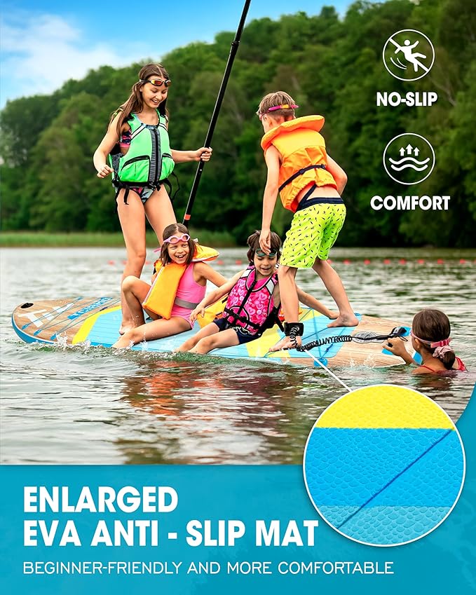 Inflatable Stand Up Paddle Board for Adults with Seam Welded Technology, 10'6''x33''x6'', Durable SUP with Dual-Blade Paddle and Complete Accessories, 390 lbs Capacity, Beginner-Friendly-StrideForce Fitness