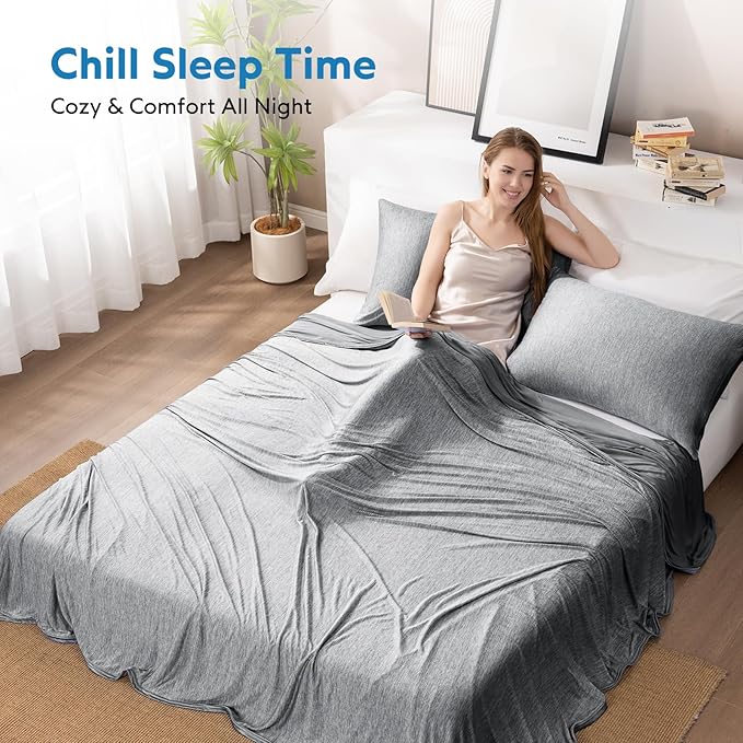 HOMFINE Cooling Blankets for Hot Sleepers - Summer Blanket Thin Lightweight Breathable Soft Double Side Enhanced Cooling for Bed Couch Sofa, Keep Cool for Night Sweats (Black, 60 x 80 inches)-StrideForce Fitness