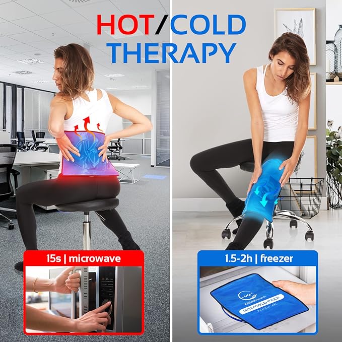 Reusable Ice Packs for Injuries Reusable | 11" x 14.5" - 2 Pack XL | Hot & Cold Pack | Large Ice Pack for Back Pain Relief, Flexible When Frozen | Cold Compress for Back, Knee, and Shoulder Injuries-StrideForce Fitness