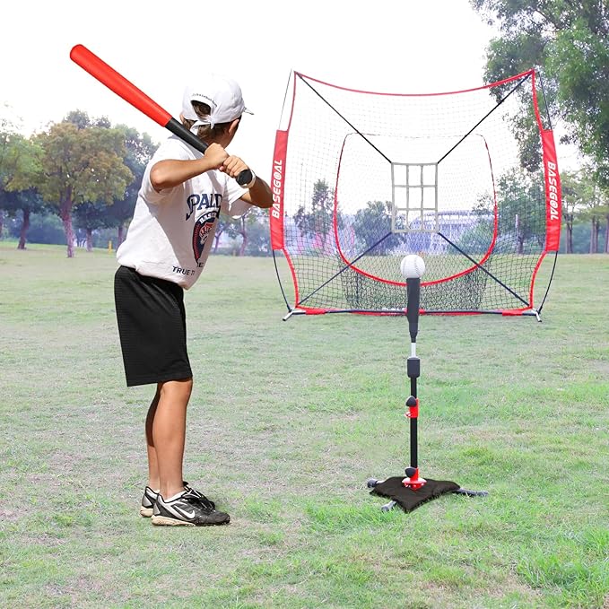 Baseball Tee for Kids,Youth Stand Set,Teeball Set,Youth Baseball,Softball Batting Tee Set,Easy Adjustable Height-StrideForce Fitness