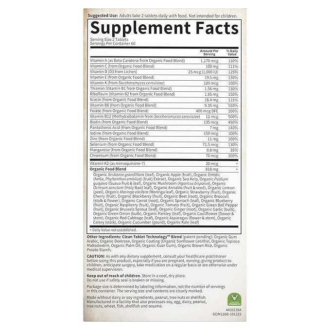 Garden of Life Organics Whole Food Multivitamin for Men, 120 Tablets, Vegan Mens Vitamins and Minerals for Health and Well-Being, Certified Organic Vegan Multi-StrideForce Fitness