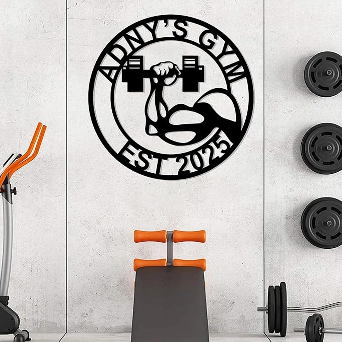 Luxury Personalized Gym Metal Sign, Custom Home Gym Sign, Home Gym Decorations, Gifts for Fitness Lovers, Workout Room Decor, Gym Signs for Home Gym, Christmas Gifts 4-StrideForce Fitness