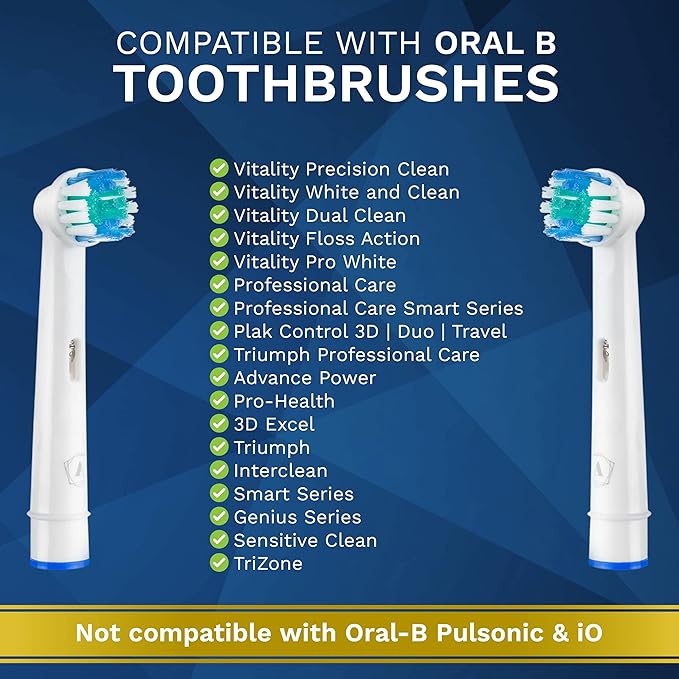Replacement Toothbrush Heads Compatible with Oral B - 16 Pack Aster Toothbrush Head Compatible with Oral B Braun Professional Electric Brush Heads Refill for 7000/Pro 1000/9600/ 5000/3000/8000