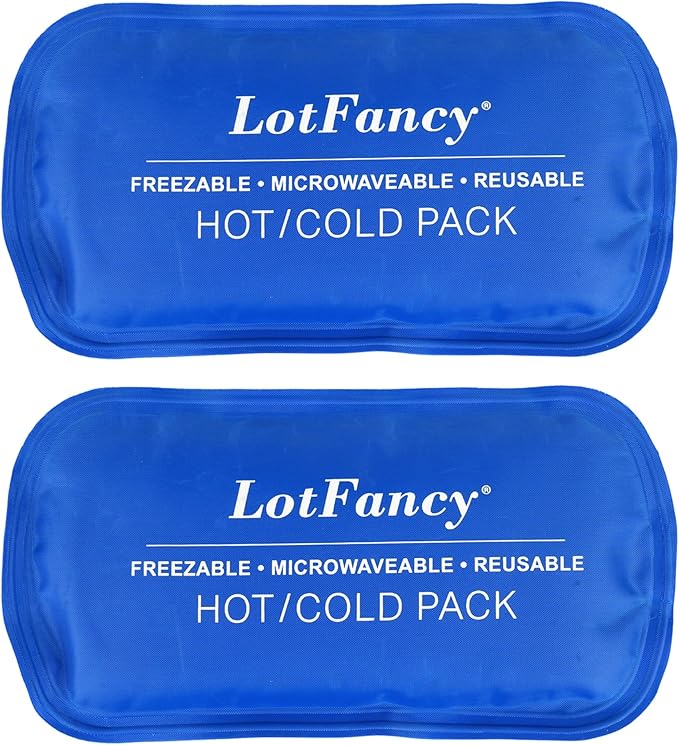 LotFancy Gel Ice Packs, 2pc Reusable Hot Cold Pack for Therapy, Heating Cooling Gel Pad, Pain Relief for Face, Head, TMJ, Wisdom Teeth, Oral Facial Surgery, Sport Injuries, Migraine, Muscle Joint-StrideForce Fitness