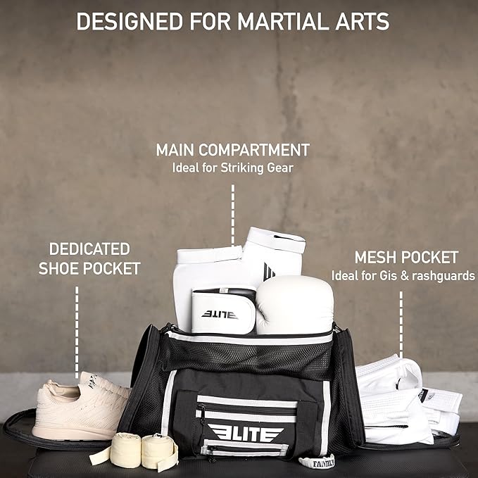 Elite Sports Boxing Gym Duffle Bag for MMA, BJJ, Jiu Jitsu gear,Duffel Athletic Gym Boxing Bag-StrideForce Fitness