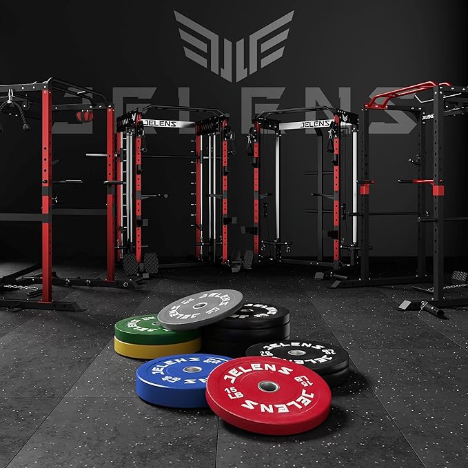 Olympic Barbell Weight Plates Set, 2-Inch Black/Colored Rubber Bumper Plate Weight Set for Strength Training and Weightlifting, Multiple Options-StrideForce Fitness
