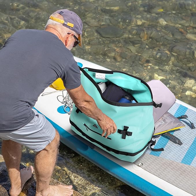 Haimont Large Waterproof Duffel Backpack Roll-Top Heavy Duty Dry Duffle Bag for Boating, Travel, Motorcycle, Kayaking, Camping, 60L-StrideForce Fitness