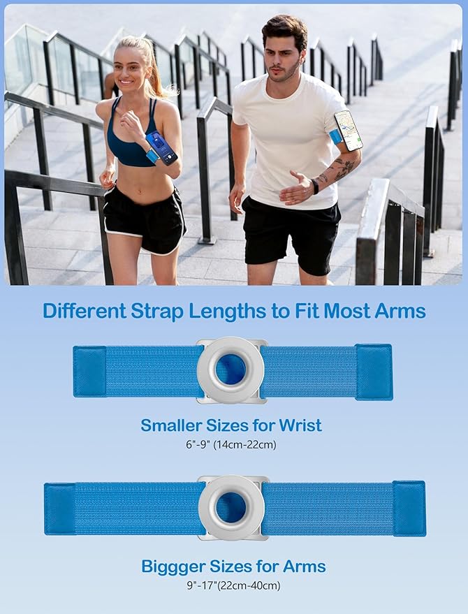 TOPGO Running Phone Holder for iPhone [360° Rotatable & Upgrade Anti-Drop] Magnetic Wrist Phone Holder, Armband Cell Phone Holder Compatible with magsafe iPhone 17 Pro Max and Android - Blue-StrideForce Fitness