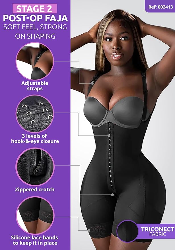 Snatched Body - Women's Stage 2 Faja Colombians with Bra Shapewear - BBL Post Surgery Garment - Reductoras Moldeadoras-StrideForce Fitness