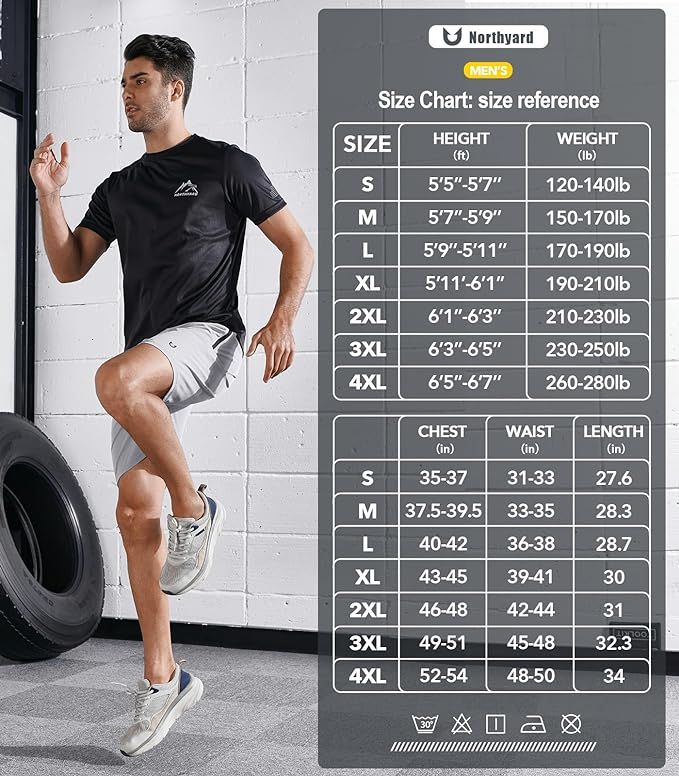 NORTHYARD Men's UPF 50+ Sun Protection Shirts Swim SPF UV Quick Dry Short Sleeve T-Shirts for Athletic Fishing Rash Guard-StrideForce Fitness