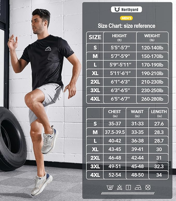 NORTHYARD Men's UPF 50+ Sun Protection Shirts Swim SPF UV Quick Dry Short Sleeve T-Shirts for Athletic Fishing Rash Guard-StrideForce Fitness