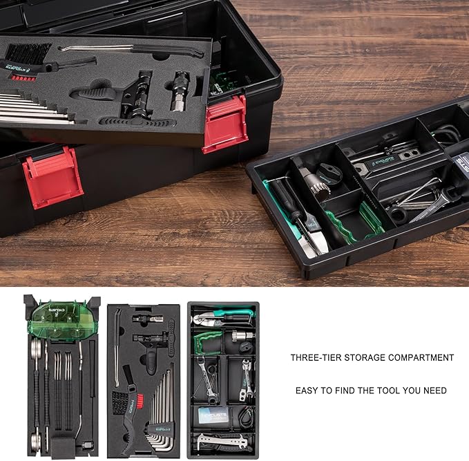 Bike Tool Kit with Storage Case - 35 PCS Bicycle Repair Tool Set Portable - Bike Maintenance Tools for Road Bikes and Mountain Bikes-StrideForce Fitness