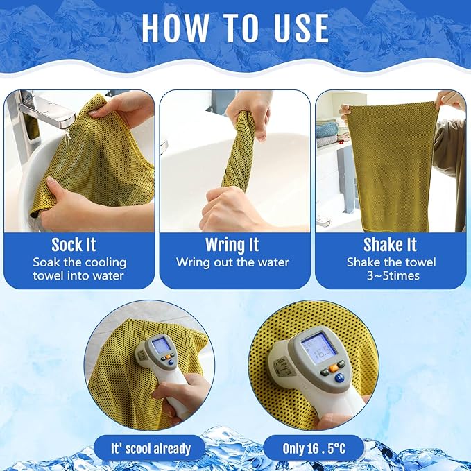 Hosuly 30 Pack Cooling Towels, 40"x12" Ice Breathable Soft Chilly Sweat Rag Microfiber Workout Rags for Gym Cooling Towels for Neck and Face for Yoga Golf Sport Running-StrideForce Fitness